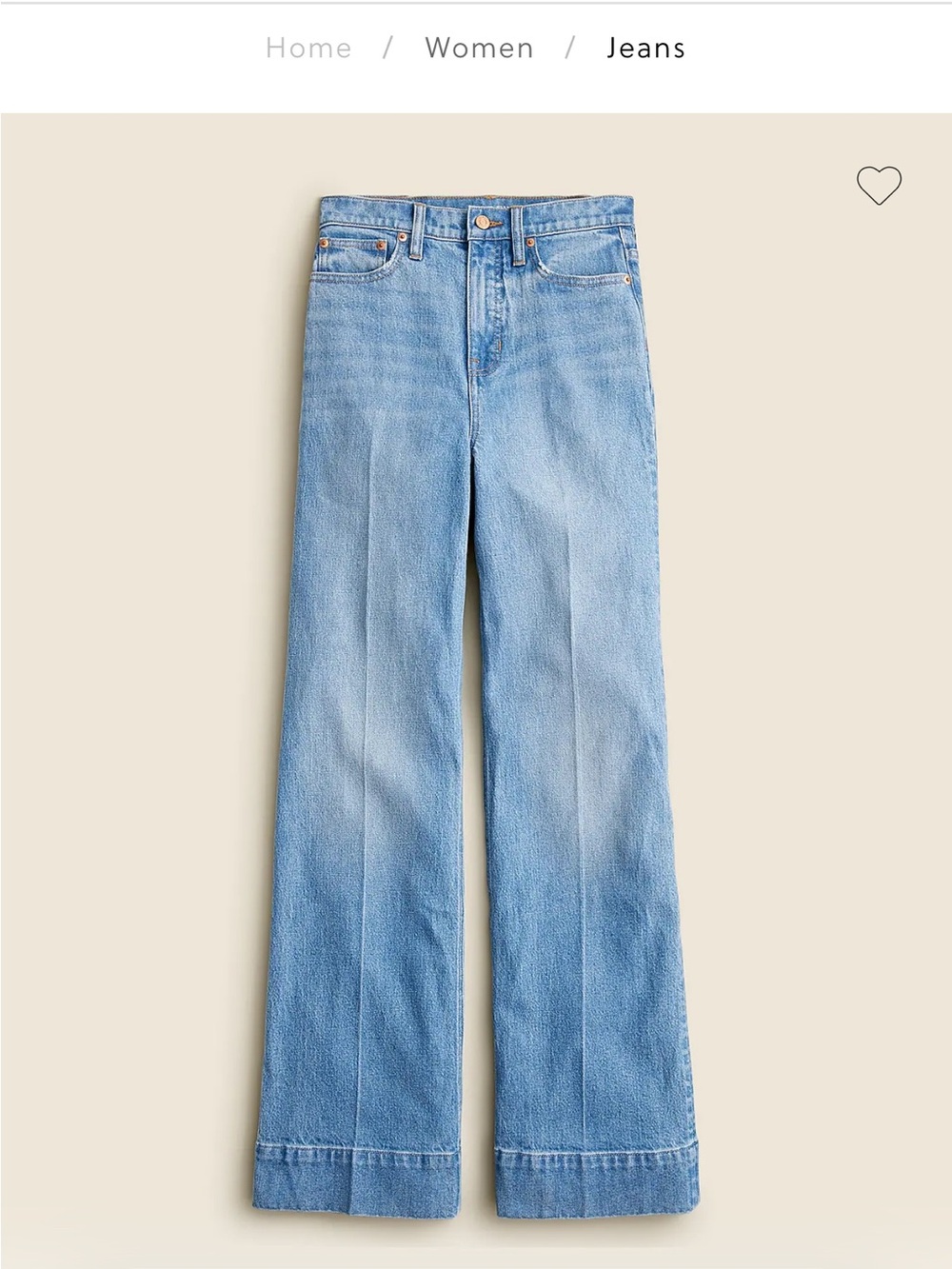 J.Crew tencel blend high rise wide leg chambray trouser, tall 28